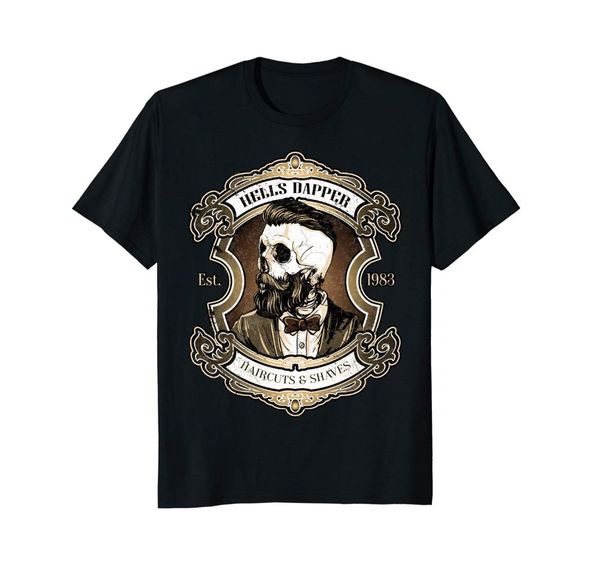

barber t-shirt hells skull haircuts shaves gift for hipster cotton men summer casual cotton tee fashion t shirt design online