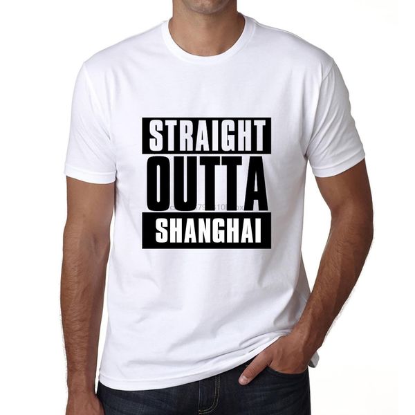 

straight outta shanghai herren t-shirt wei&szlig geburtstag geschenk 00027