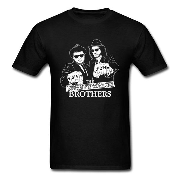 

nightwatch brothers t-shirt men black white clothing summer hipster game of thrones t shirt hip hop tee shirts