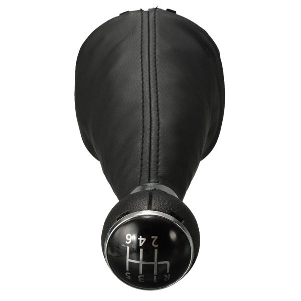 

6 speed gear shift knob with leather boot gaiter
