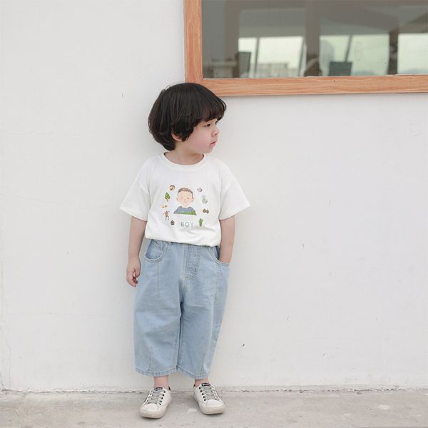 

2020 summer new parent-child jeans mosquito pants fresh and breathable korean trouser for wholesale 4-20, Blue