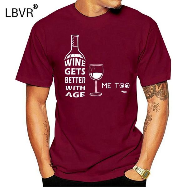

men t shirt wine gets better with age me too women t-shirt kg-468, White;black