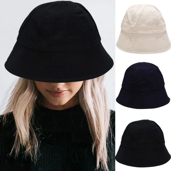 

summer men and women foldable pure color solid hats fisherman hat sun hat bucket cap bucket women men cap 8.26, Blue;gray