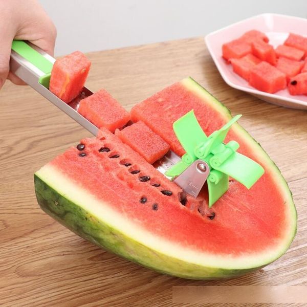 

watermelon slicer cutter stainless steel novel windmill watermelon slicer cantaloupe pineapple fruit vegetable cutter tools kitchen gadgets