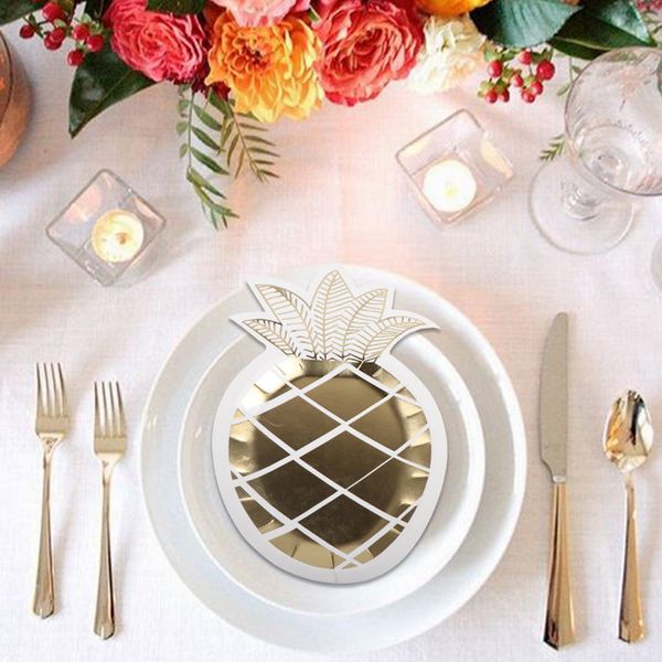 

8 шт одноразовая посуда ананас бумажные тарелки свадебные столовыми партии декор