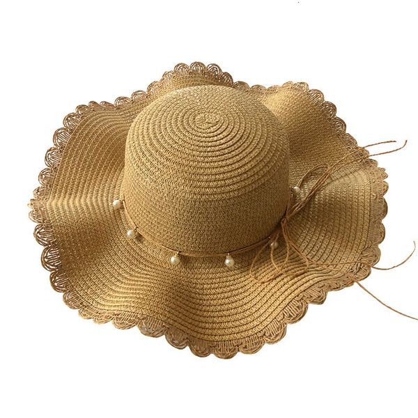 

pearl украсьте солома для женщин лето hat женский sun шляпы caps ee8c, Blue;gray