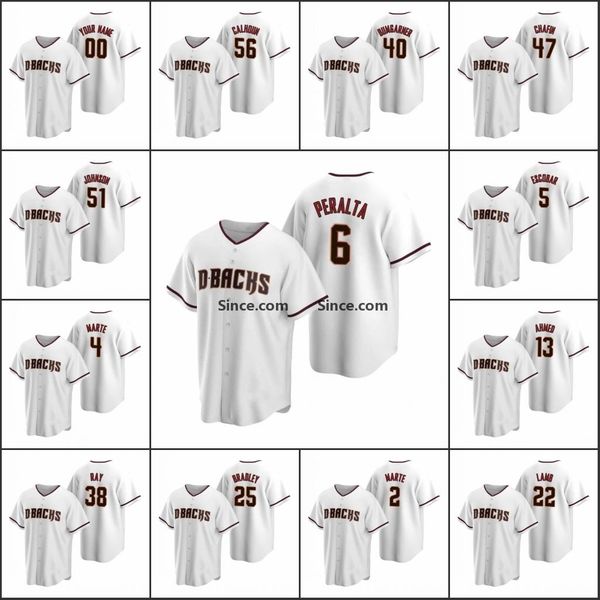

arizonadiamondbacks# #38 robbie ray 13 nick ahmed 4 ketel marte kole calhoun men women youth white replica home jersey custom stitched s-6xl, Black