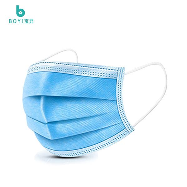 

blue 3 50pcs box disposable layer dust masks respirator with elastic ear hanging, can be used in the salon, outdoor comfortable and br1