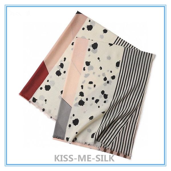 

kms latest new dot sheep wool scarf for women 70*190cm/108g, Blue;gray