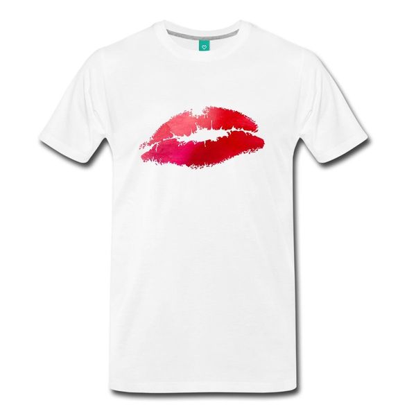 

red lips lipstick kiss imprint men's t-shirt quality t shirts men printing short sleeve o neck t shirt short sleeve basic