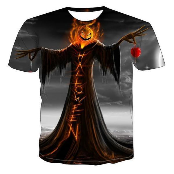 

3d gothic pumpkin lantern finger skull t -shirt for men 3d print shirts horror hentai hippie men clothing