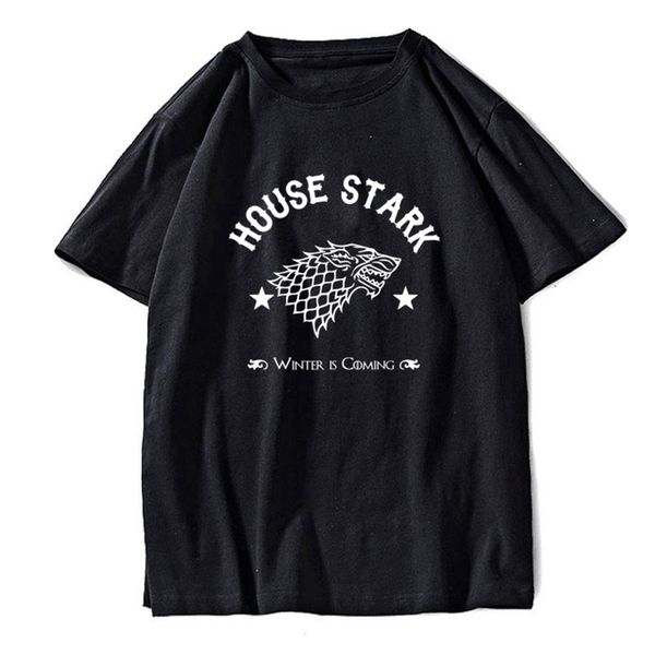 

funny graphic house stark colors men t shirt round neck winter is coming wolf hip hop men tshirt male tee shirt