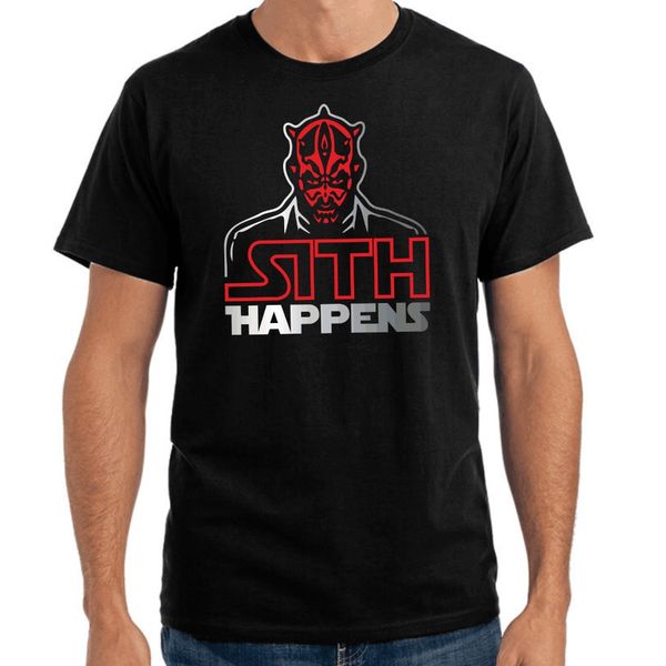 

2019 summer short sleeve tees brand clothing men's hipster sith happen satire parody darth maul t shirt