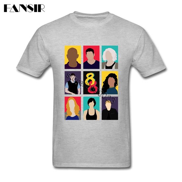 

sense8 clothing vintage men's t shirt short sleeved cotton o neck t shirt for man