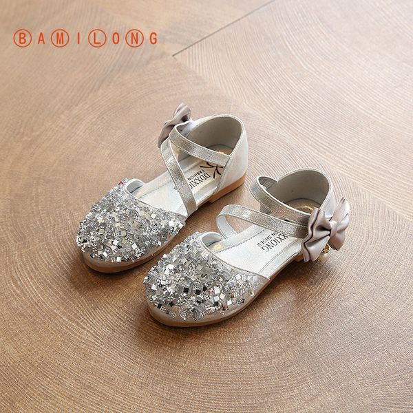 

girls sandals 2020 summer baby girls bowknot crystal princess shoes bling rhinestone shiny sandals for toddler girl k106, Black;red