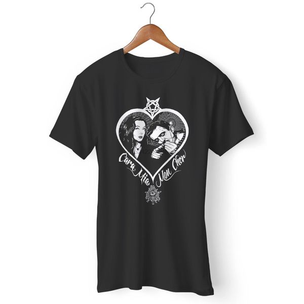 

morticia and gomez addams addams family inspired man and woman t-shirt
