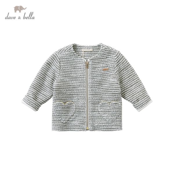 

dbs13882 dave bella autumn baby girls fashion striped letter zipper pockets coat children cute infant toddler outerwear, Blue;gray