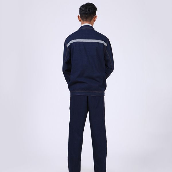 

durable jean fabric reflective work clothes workshop factory labour suit