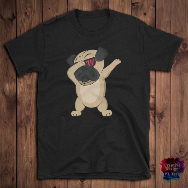 

смешные прилагая мопс dab собак рубашка лучший подарок идея мужчины 2019 мужчины мода футболки смешные streetwear марка одежды личность трой