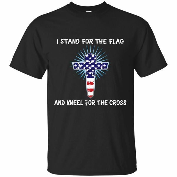 

мужская футболка black navy - i stand for the flag и kneel for the cross футболка