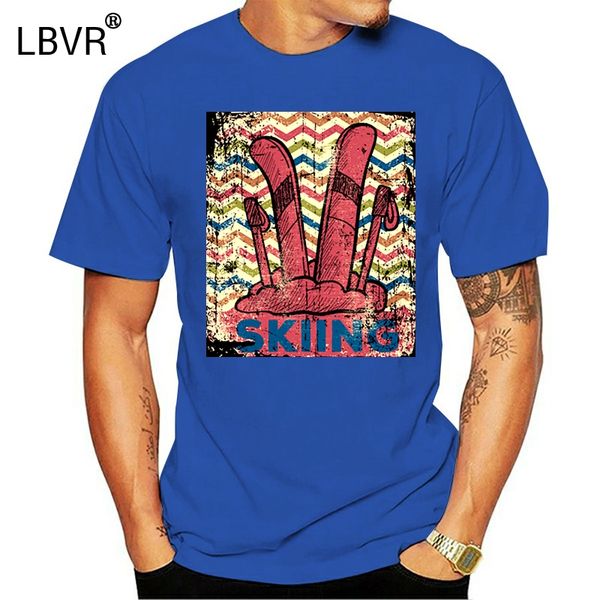 

men's skiing t shirt customized tee shirt plus size 3xl leisure crazy funny spring natural shirt
