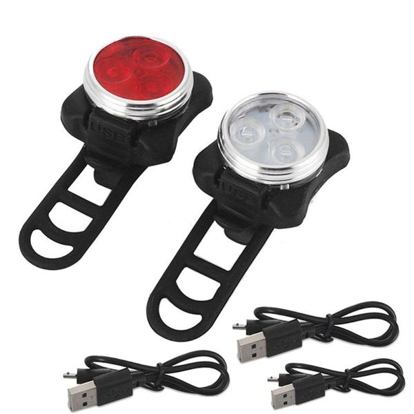 

cycling bicycle bike led head front with usb rechargeable tail clip light lamp bicycle accessories outdoor climbing tools #lr1