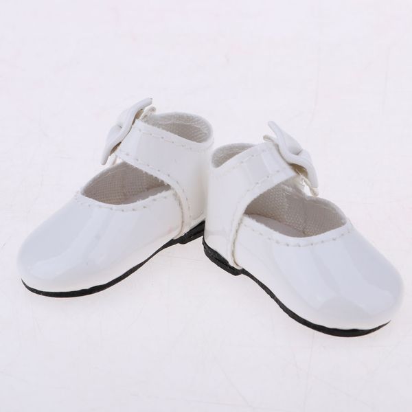 

1/6 bjd doll bowknot leather shoes for dollfie doll sticky strap flats white