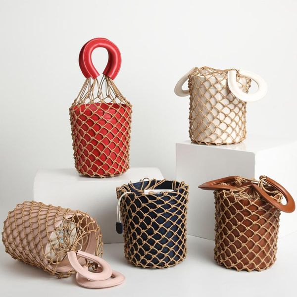 

shoulder bags women's bag 2021 spring and summer custom fishing net ins woven fashion same bucket handbag
