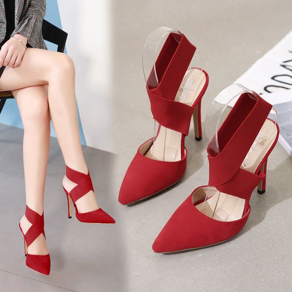 

slimming shoes 2020 platform heels lace-up slip om brief pumps latest sandals ladies round toe all-match gold casual 33 sweet, Black
