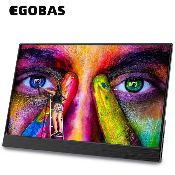 

egobas 17.3 ultrathin portable 1080p hdr lcd ips monitor usb typec hdmi for lapphone switch xbox ps4 metal gaming monitor