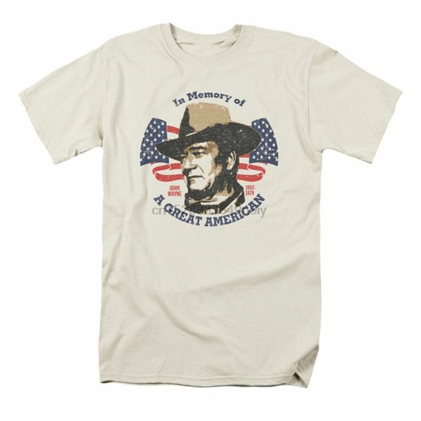 

john wayne mens great american t shirt ivory rockabilia