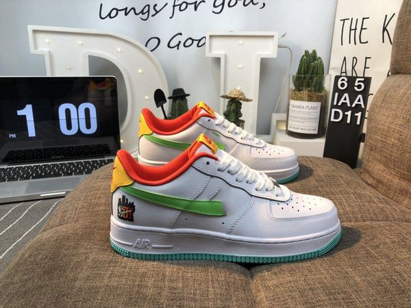 

louisy vuittons 2019 latest official website new color matching af1 men and women halloween shibuya qualified low-shoes boy, Black