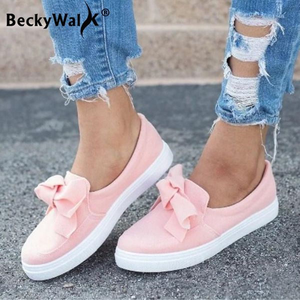 

casual sneakers women comfortable flock spring autumn women shoes bowknot female loafers slip on woman flats shoes wsh3333, Black