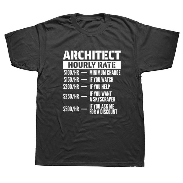 

novelty architect hourly rate t-shirt mens short sleeves oversized streetwear hip hop printed t shirts tees