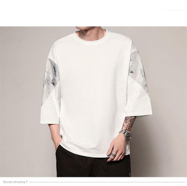 

tshirts solid color mens designer tshirts summer crew neck mens letter print tshirts loose mens casual, White;black