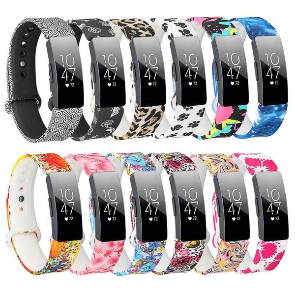 

silicone band for fitbit inspire hr flora colorful smart wrist strap band for fitbit inspire / inspire hr accessories small large