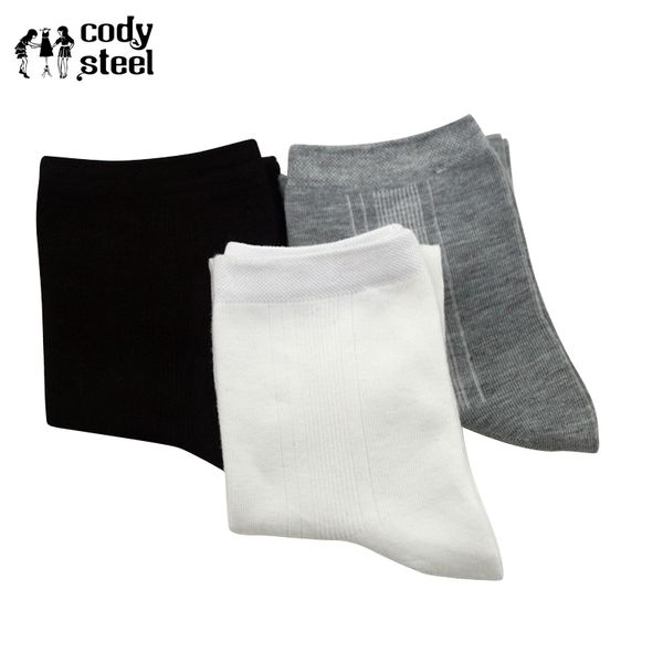 

cody steel winter socks for man solid color business in tube socks male casual comfortable men fashion 3pairs/lot, Black