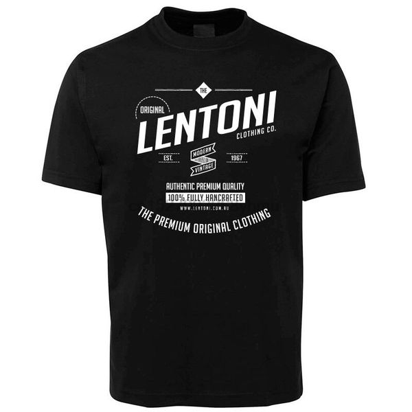 

новый черный lentoni марка vintage футболка 100% хлопок размер s -5xl + 7xl