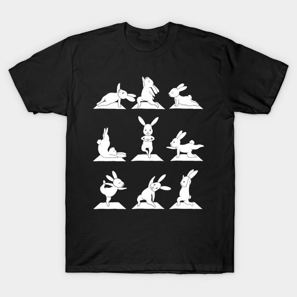 

men t-shirt bunny yoga t shirt funny rabbits in yoga poses sports tshirt women t shirt