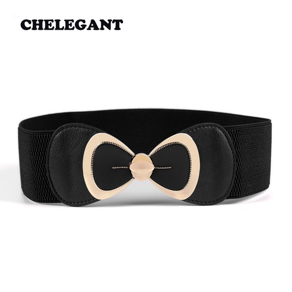 

new wild dress big butterfly beam waist women belt elastic wide wide girdle female belt decoration, Black;brown