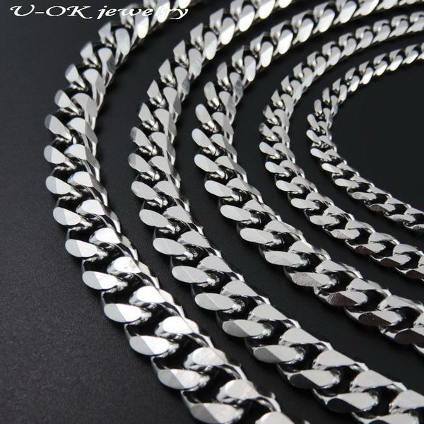 

4/5/7/8/9mm 40cm-120cm men women chain necklace 316l stainless steel silver chain stainless steel necklace fashion jewelry