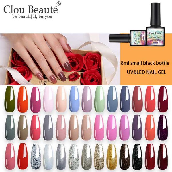 

clou beaute new 8ml 81 colors gel nail polish led soak off uv gel varnish lakiery hybrydowe polish diy nail art lacquer, Red;pink