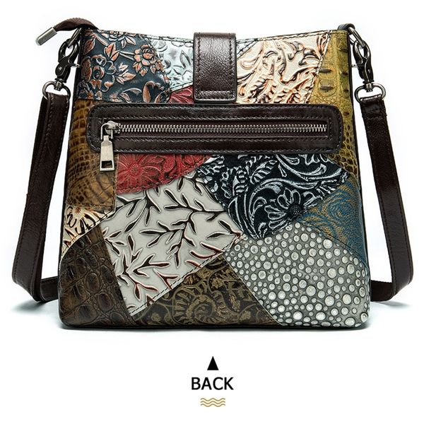 

westal women's genuine handbag patchwork shoulder bag leather handbags ladies crossbody female bags for women mx200817