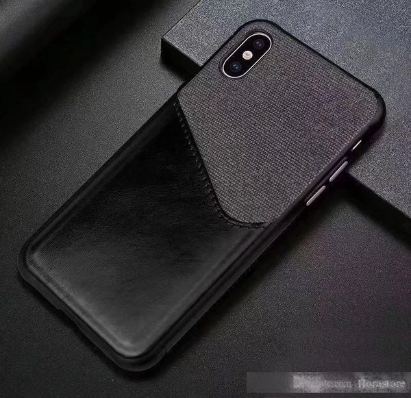 

mobile accessories pu leather slot card back cover case pc plaid pattern phone case for iphone 7 8plus xr x max for samsung