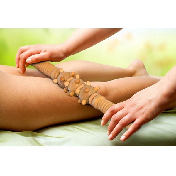 

33cm long wooden home spa muscle roller stick cellulite blaster fascia body leg relaxing tool self massage products