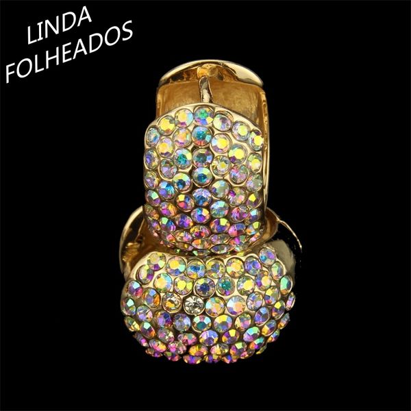 

linda folheados new designed small round circle multi color hoop earrings women's fashion jewelry gifts party, Golden;silver