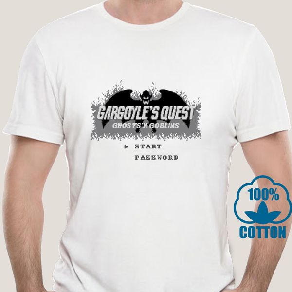 

1680d men t shirt gargoyles quest start screen white tshirts women t-shirt