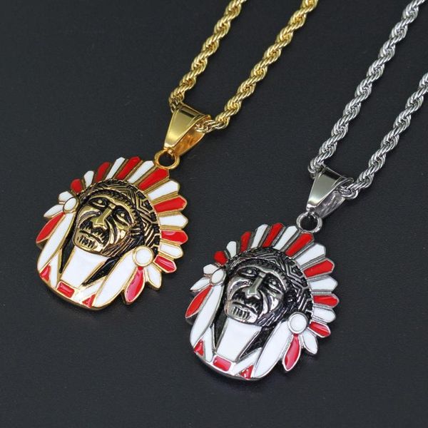 

pendant necklaces fashion jewelry hip hop style colorful necklace stainless steel, Silver