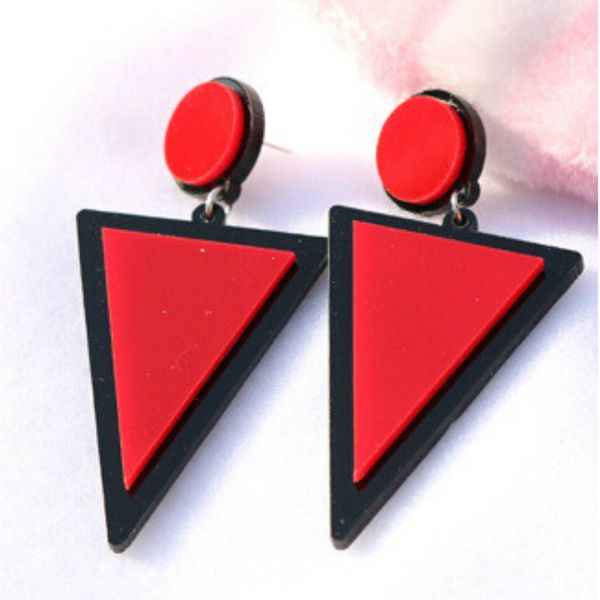 

2020 new popular fashion night club acrylic triangle earrings rose red geometric long earrings pendientes mujer moda grandes, Silver