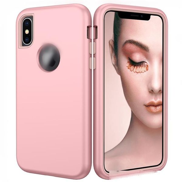 

matte finish 3 in 1 hybrid defender phone case for iphone xs max xr x 8 7 6 plus samsung note 9 heavy duty protective cover armor cases